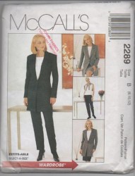 2289 MCCALLS 1 BUTTON LINED JACKET, TOP,  PANTS,  SKIRT PATTERN 14-18; 10-14 CHOICE